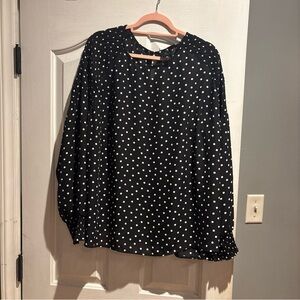 Worthington Black and White Polka Dot Blouse